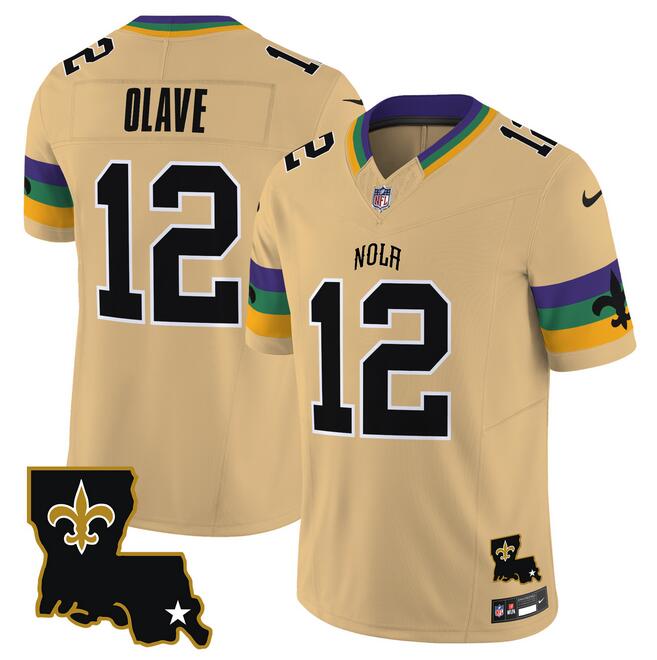 Women's New Orleans Saints Active Player Custom Gold 2024 F.U.S.E. Vapor Limited Stitched Football Jersey